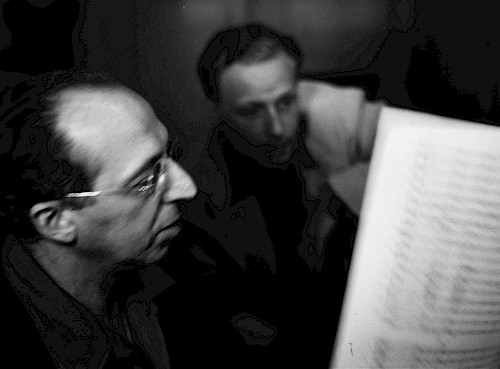 Aaron Copland with Irving Fine, 1950s. Library of Congress, Music Division. (Photo: Victor Kraft)